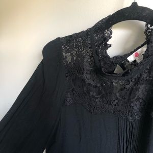 BODEN | lace trim black top